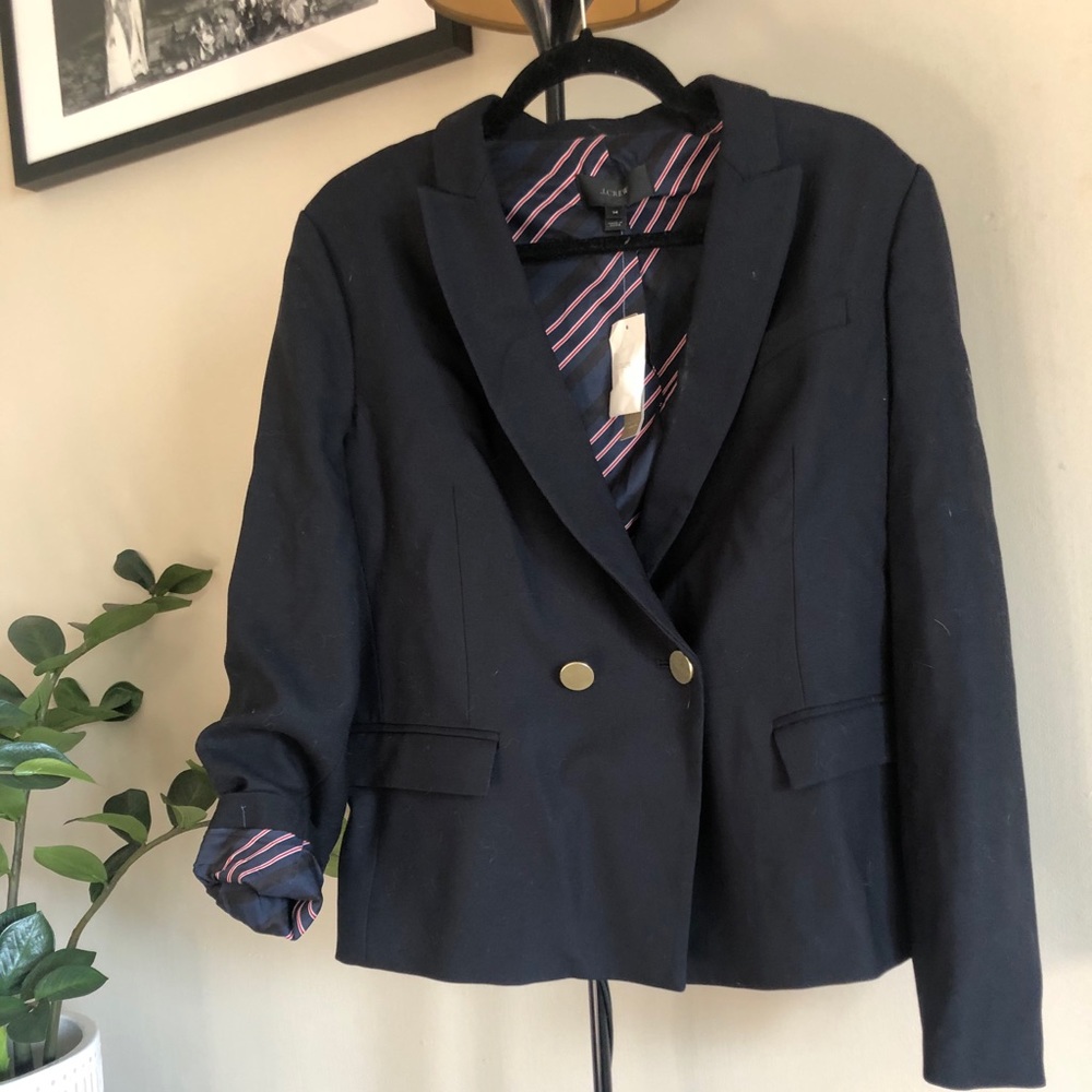 J. Crew Navy Dover Blazer in Italian Wool